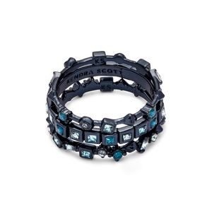 Kendra Scott Navy Gunmetal Stackable Rings